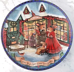 Piatto "L'amore è un regalo dal cuore" 1 Susan Wheeler 1993 Crestley Conigli Natale - Foto 1 di 2
