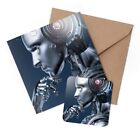 1 x Greeting Card & Coaster Set - Thinking Robot Future Technology #52268