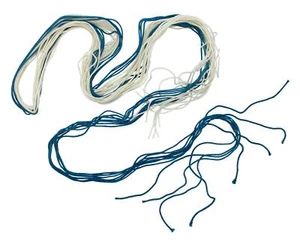 PURE Wool Untied set of Blue TCHELLET and White Thick Tzitzit Tallit Tallis Gift - Picture 1 of 6