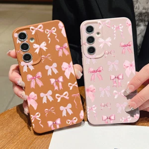 Pattern Case For Samsung Galaxy S25 Ultra S24 FE S23 A15 A36 Bow Slim Soft Cover - Picture 1 of 15