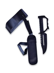 Black Ankle Holster with Toy Knife Adults Unisex Tactical Party Fancy Dress Cost - Picture 1 of 3