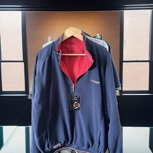 NEW Men Dunlop Vintage Jacket Large Fleece Reversible Sports Dunlop Half Zip - Picture 1 of 9