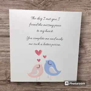 5x5 Inches Greeting Card Love Wife Girlfriend Romance Birthday Anniversary HM - Picture 1 of 2