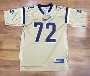 Reebok NFL Equipment  Chris Long #72  St. Louis Rams Gold Jersey  Sz L  2010's