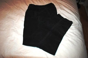 Vtg 90's LLBean Corduroy Pleated High Waist Trousers Pants Womens Sz 8 Black - Picture 1 of 5