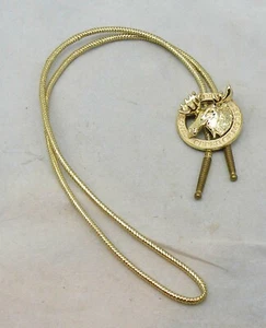 Vintage Collectible P.A.P. Loyal Order of Moose Gold Western Bolo Tie NICE! - Picture 1 of 5