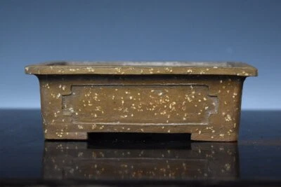 Japanese Bonsai Pot 2nd HEIAN TOFUKUJI 5.6"(14.2cm) Unglazed Rectangle L259 - Image 1 of 4