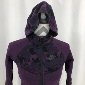 NIKE WINDRUNNER TECH FLEECE GIRLS HOODIE Purple Thumb Holes Youth 716370 XS - Picture 1 of 4