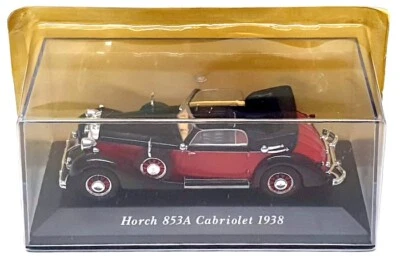 Altaya 1/43 Scale AT27525 - 1938 Horch 853A Cabriolet - Black/Red - Image 1 of 4
