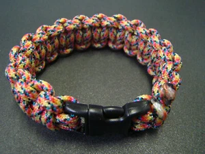 Paracord bracelet Rainbow  7 Strand 550 LB USA made Size 5 to 10 - Picture 1 of 1