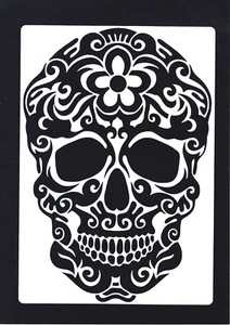 Pochoir tête de mort crâne réutilisable. Stencil skull crossbone réusable F - Imagen 1 de 1