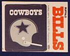 1972-73 patchs en tissu de poule #6 nom Buffalo Bills/Dallas Cowboys Grand casque