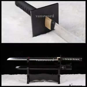 Japanese Ninja Katana Sword T10 Clay Tempered Real Hamon Battle Ready Sharp HOT. - Picture 1 of 13