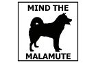 Mind the Malamute - Gate/Door Ceramic Tile Sign