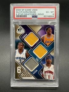 Muestras de 6 estrellas SP usadas 2009 Kobe Magic Iverson Paul Allen Nash/65 doradas - Imagen 1 de 2