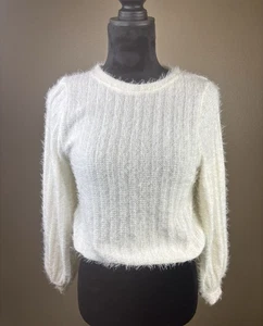 Altar’d State Beige Ribbed Balloon Sleeve Elastic Waist Sweater Size XS EUC - Picture 1 of 8