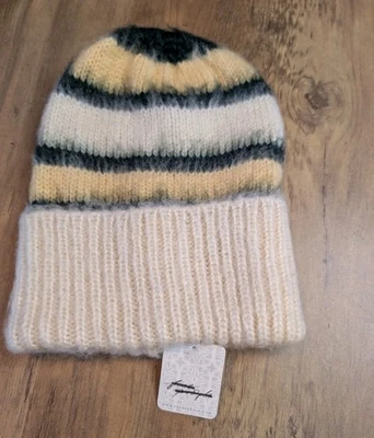 New Free People The Groove Stripe Beanie Hat Womens One Size Varsity Winter - Image 1 of 4