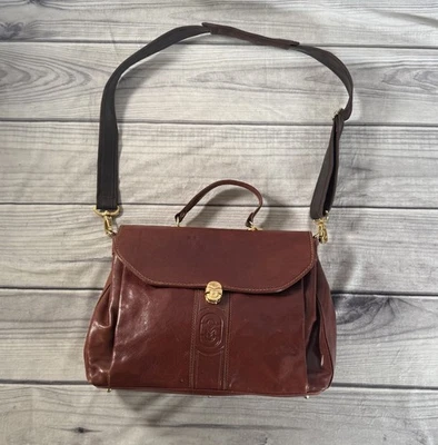 Bolso de hombro mensajero vintage MARINO ORLANDI de cuero marrón Italia Foto 1 de 4