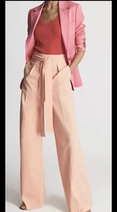 Reiss Malin Petite Hose weites Bein hoher Bund zum Binden apricot pfirsich Größe US 4P UK 8P - Bild 1 von 11