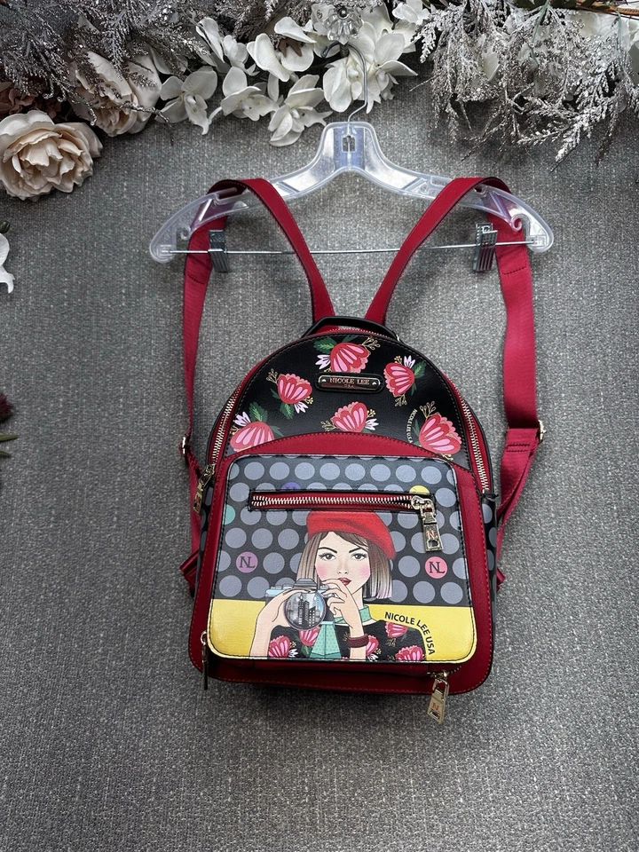 NICOLE LEE U.S.A Mini BACKPACK Purse Lunch Box Insulated Clara Loves Photo - Image 1 of 4