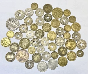 Lot von 50 älteren ausländischen Umlaufmünzen aus Frankreich - 30er Jahre und älter! - Bild 1 von 23