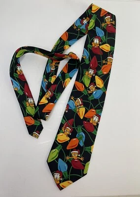 Vintage Paws Addiction Garfield Tie Christmas Lights Men's Necktie - Image 1 of 4