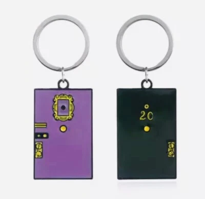 FRIENDS TV Show Purple Door Two Sided Keyring Key Chain Apartment 20 + Gift Bag - Image 1 of 4