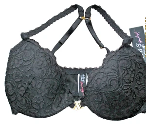 NWT ABS intimates Black lace front closure multi way push up bra 34C - Picture 1 of 4