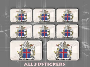 8 x 3D Stickers Resin Domed Coat of Arms Island - Adhesive Vinyl Decal - Bild 1 von 1