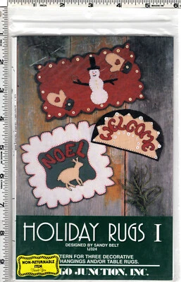 "Holiday Rugs I" ©1994 Indygo Junction Sewing Craft Applique Pattern IJ324 - Image 1 of 4