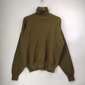 Clifford Gordon Khaki Green Turtleneck Sweater Men M Cuffed Sleeves Thick Fabric - Picture 1 of 14