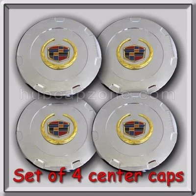 Set 4 Chrome/Gold 2007-2012 Cadillac Escalade 22" Center Caps Replica Hubcaps - Image 1 of 2