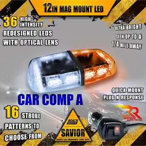 Camión estroboscópico 36 barra de luz LED peligro superior techo intermitente - blanco/ámbar - Imagen 1 de 6