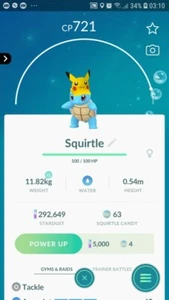 Pokémon Squirtle ( Pikachu Hat ) GO - Picture 1 of 2