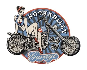 Großer Retro Rockabilly 80er Biker Patch für Lederkutten | Vintage Motorrad - Bild 1 von 5