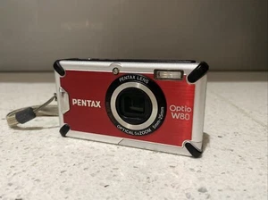 PENTAX Optio W80 Digital Compact Camera (red) + Battery - Picture 1 of 9