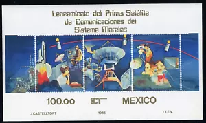 MÉXICO 1985 COMO NUEVO NH HOJA DE RECUERDO #1389 ¡LANZAMIENTO SATÉLITE MORELOS!! - Imagen 1 de 2