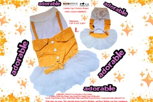 Ambaby Puppy Tutu Dress Dog Outfit Doggy Dog Clothes Cat Pet Princess Dress S/M - Picture 1 of 5