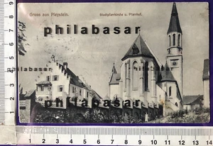 Gruss aus Pleistein Pleystein Stadtpfarrkirche und Pfarrhof 1916 - Picture 1 of 2