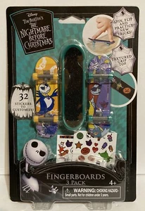 Disney Tim Burton’s The Nightmare Before Christmas Fingerboards 3 Pk W Stickers - Picture 1 of 6