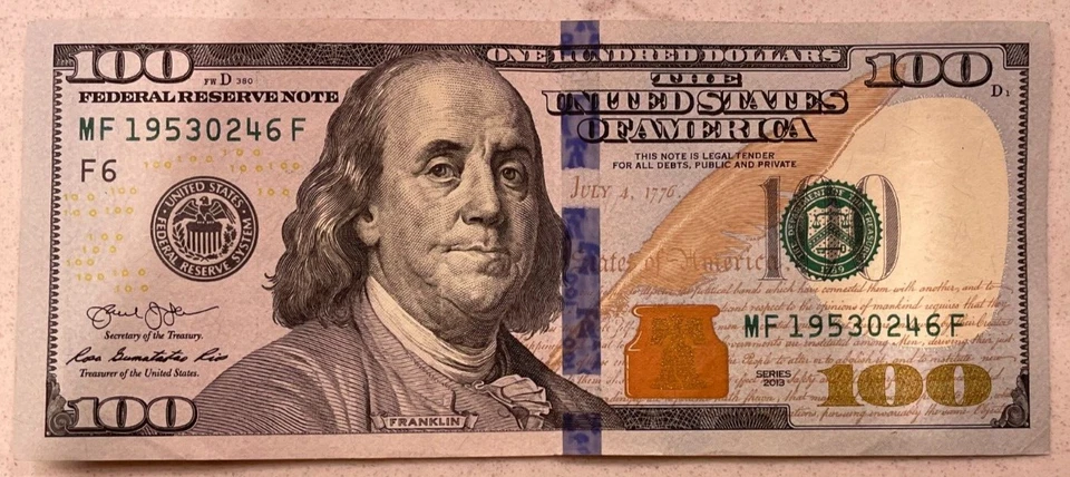 2013 $100 Fancy Serial Number BIRTHDAY Anniversary Note #1953 0 24 6 - Image 1 of 2