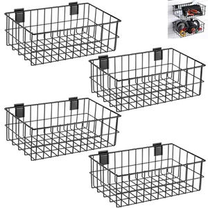 4Pcs Metal Slatwall Baskets and Bins Set Hanging Storage Baskets for PVC Slatwal - Picture 1 of 7