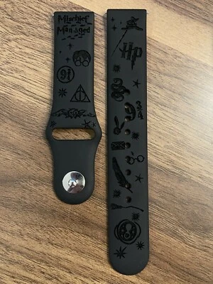 Skite Engrave Silicone Comp w/ Samsung Galaxy Watch Band (Harry Potter Design)