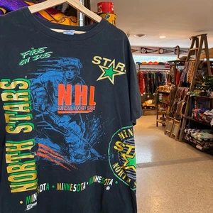 1990s Vintage MINNESOTA NORTH STARS T-shirt Salem Sportswear NHL Hockey Tee AOP - Bild 1 von 8