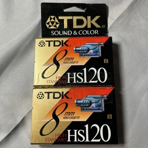 Cinta de casete sellada 2x TDK 8mm HS120 videocámara alto estándar - Imagen 1 de 7