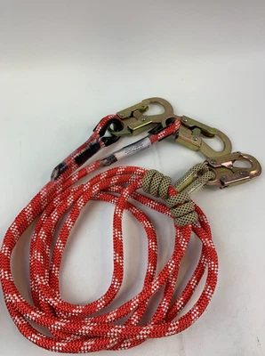 2-1 Pelican Rope Lanyard Red Kernmantle With an Alum Snap Hook and Rope Grab