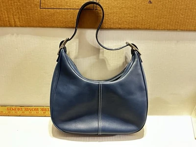 COACH Vintage Blue Coach Shoulder Bag Silver Buckle Ergo Style G3Q-9342 - Image 1 of 4