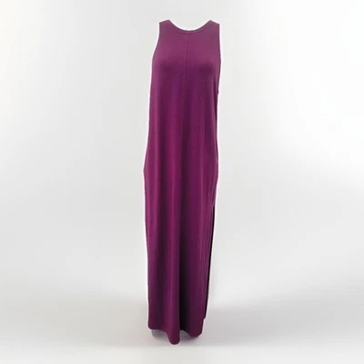 Maxi Vestido Athleta Para Mujer Pequeño Púrpura Tejido Tanque Aberturas Laterales Informal Salón Foto 1 de 4