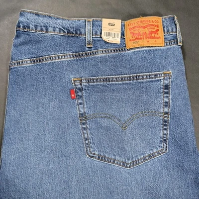 Levis 505 Regular Big And Tall Men`s Blue Jeans Stretch Size 46x30 Medium Wash - Image 1 of 4