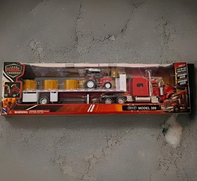 New-Ray 1:32 rojo fundido a presión con plástico Peterbilt modelo 389 con tractor Foto 1 de 3